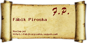 Fábik Piroska névjegykártya
