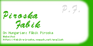piroska fabik business card