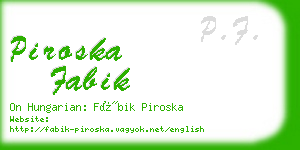 piroska fabik business card